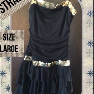 Black and gold dress